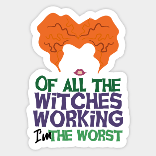 Winifred Witches Working Halloween Sticker